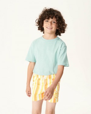 JOTT Cassis Stripe キッズ Swim Shorts レモン 白 | YFG-5690