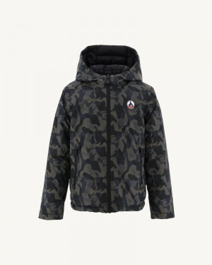 JOTT Zurich Reversible フード付き キッズ パファージャケット 迷彩 黒 | VFW-7007