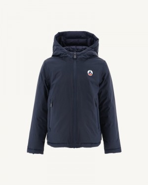 JOTT Zurich Reversible フード付き キッズ ダウンジャケット ネイビー | STF-9167