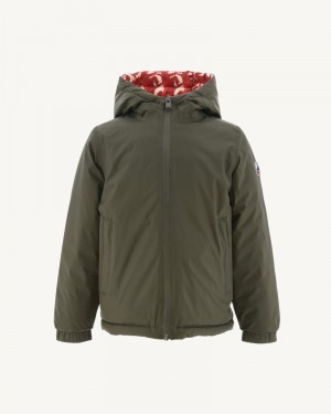 JOTT Zurich Reversible キッズ ダウンジャケット オリーブ 赤 | VCC-1066